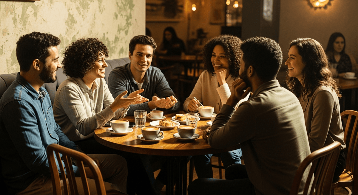 Jovens conversando sobre fé